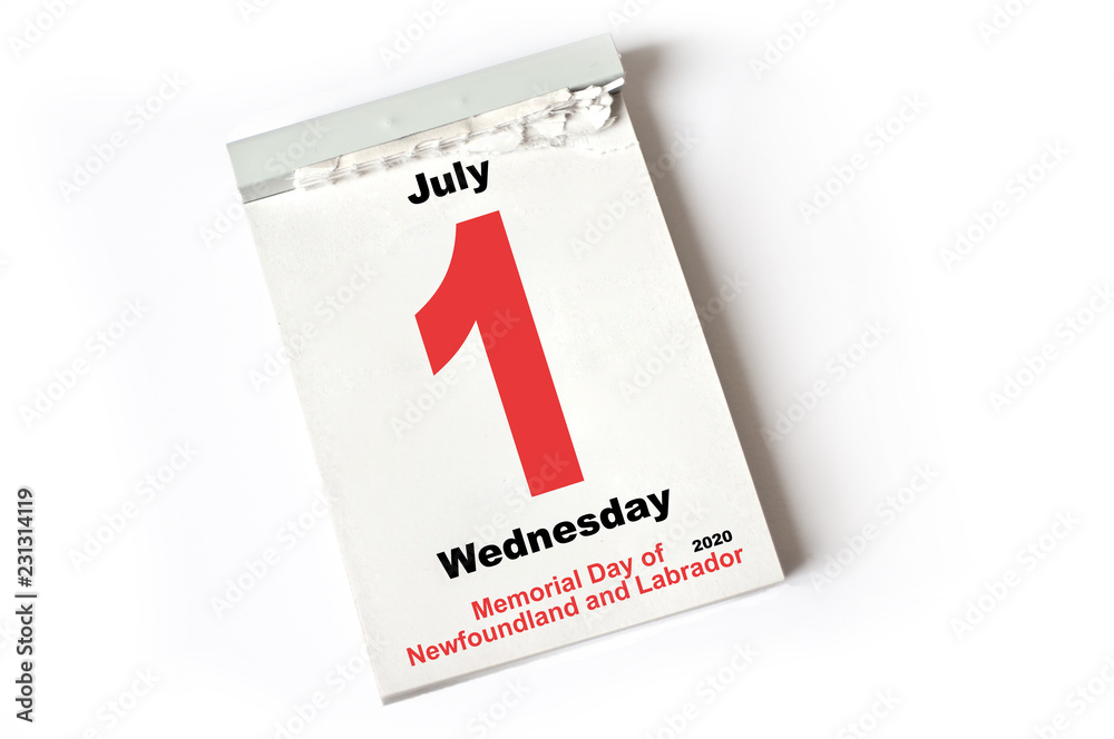 1. July 2020 Memorial Day of Newfoundland and Labrador 1. July 2020 Memorial Day of Newfoundland and Labrador