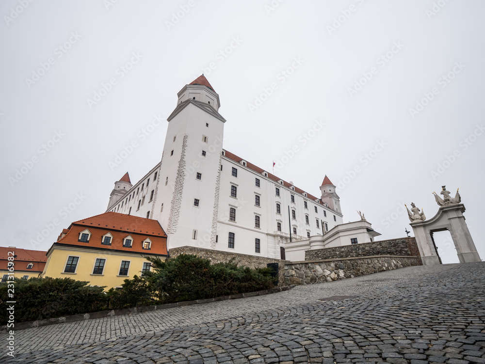 Fotografie Bratislava castle in Winter. Slovakia.