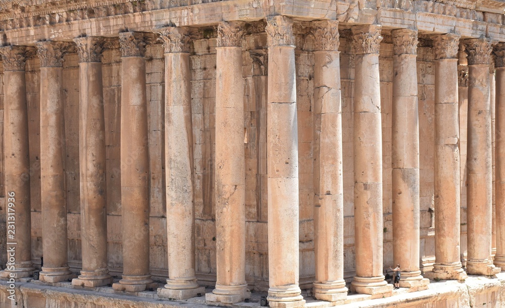 Temple of Bacchus Facade Columns Detail, Baalbek, Lebanon