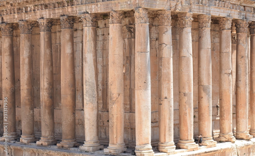 Temple of Bacchus Facade Columns Detail, Baalbek, Lebanon Temple of Bacchus Facade Columns Detail, Baalbek, Lebanon