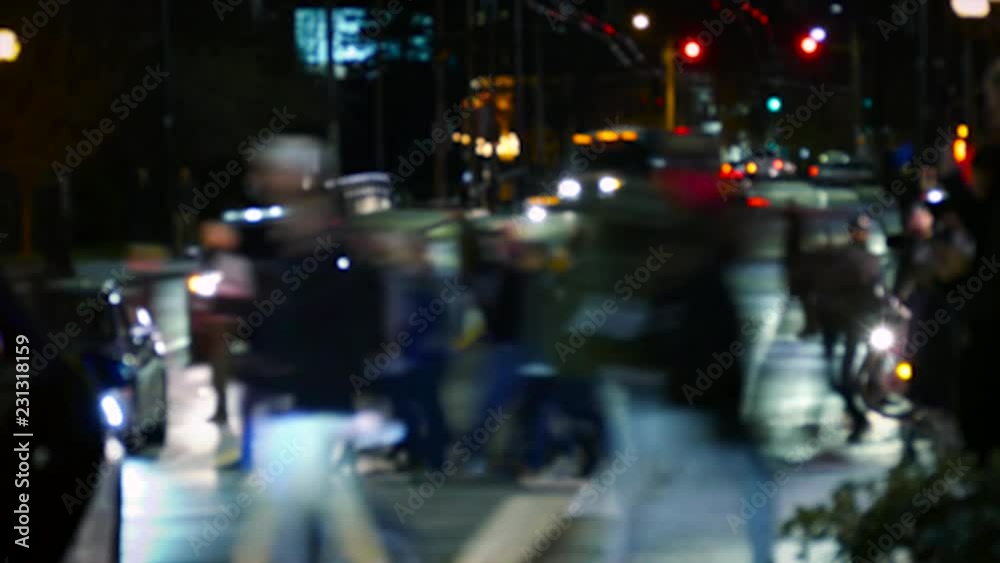 Blurry Nightlife Background Crowds of Street Walking People Blurry Nightlife Background Crowds of Street Walking People
