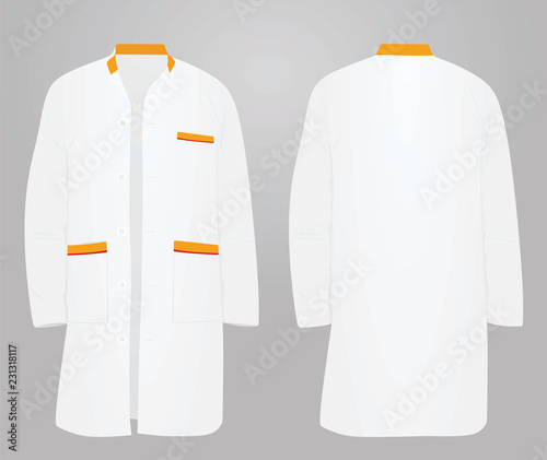 White medical coat. vector illustration.