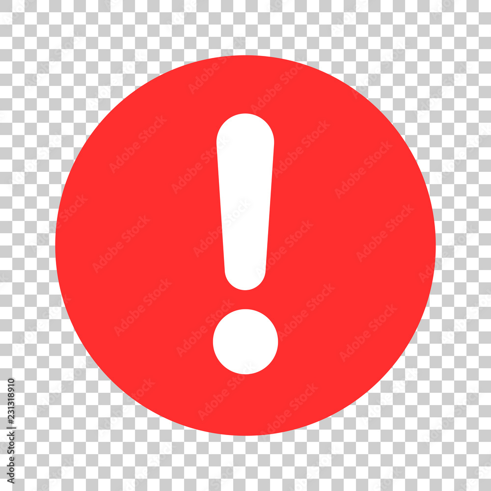 Exclamation mark icon in flat style. Danger alarm vector illustration on isolated background. Caution risk business concept. Exclamation mark icon in flat style. Danger alarm vector illustration on isolated background. Caution risk business concept.