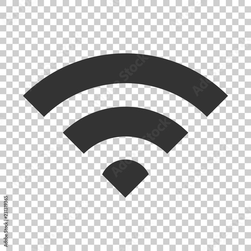 Wifi internet sign icon in flat style. Wi-fi wireless technology vector illustration on isolated background. Network wifi business concept.