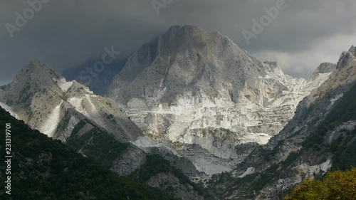 Marble quarry in Carrara mountains extraction site