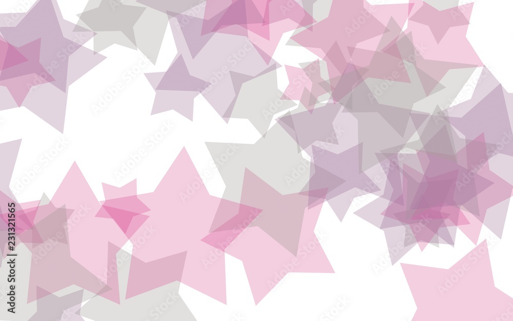 Multi Colored translucent stars on a white background. Red tones. 3D illustration Multi Colored translucent stars on a white background. Red tones. 3D illustration