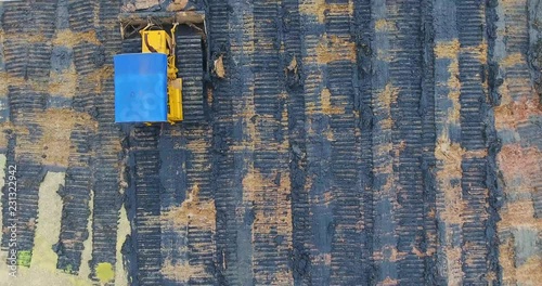 Aerial view of bulldozer on muddy 4