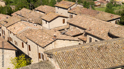 Tetti del borgo del castello di Torrechiara, Parma