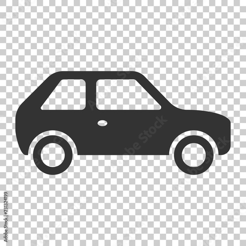 Car icon in flat style. Automobile car vector illustration on isolated background. Auto business concept.