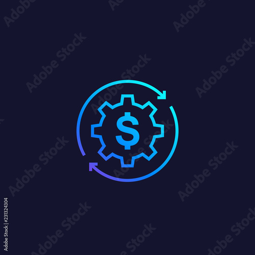 cost optimization, vector icon with gradient