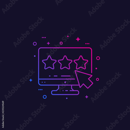 feedback and rating, customer review line vector icon