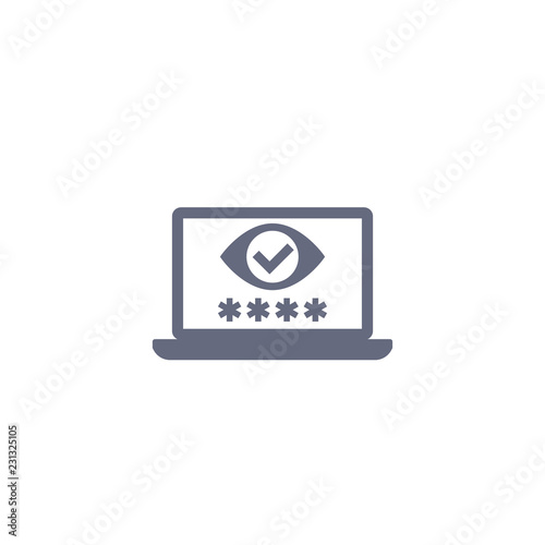 Parental control, vector icon with eye and password