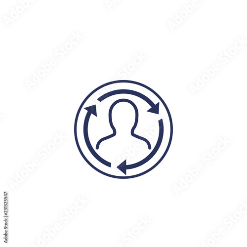 Staff rotation icon on white, vector