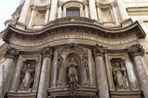 The church of San Carlo alle Quattro Fontane, church of Rome, by Francesco Borromini