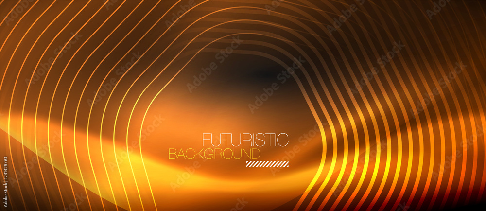 Neon glowing lines, magic energy space light concept, abstract background wallpaper design Neon glowing lines, magic energy space light concept, abstract background wallpaper design