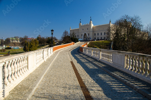 Footbridge leading to Royal castle in the city of Lublin, Poland