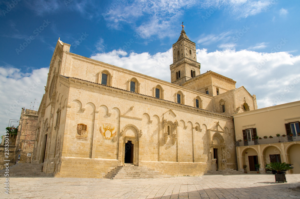 Matera Cathedral church on Piazza Duomo in Sasso Caveoso, Italy