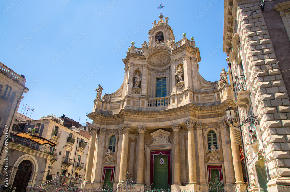 Basilica della Collegiata church Santa Maria, Catania, Sicily, Italy