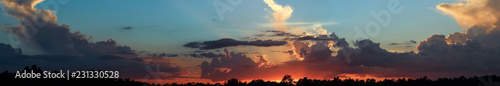 Cloudy and colorful sunset panorama 