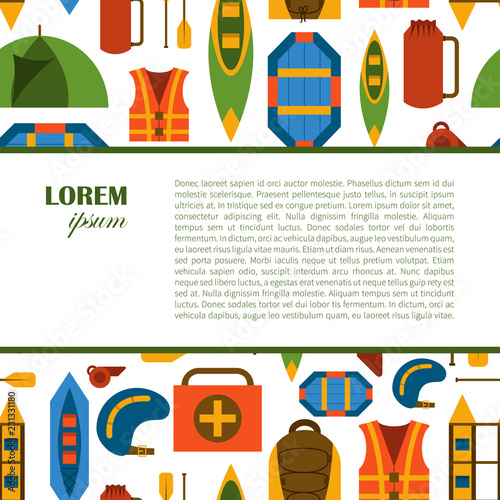 Vector flat rafting background