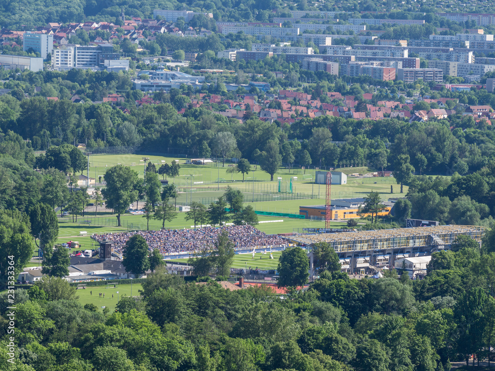 Blick auf das Stadion von Jena