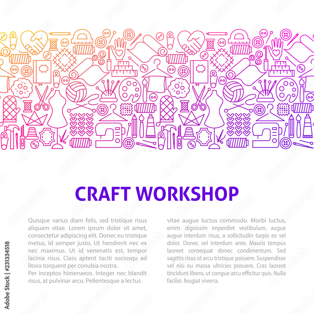 Craft Workshop Line Design Template