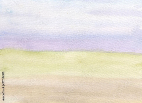 Watercolor illustration of the landscape Colorful watercolor background-abstract texture