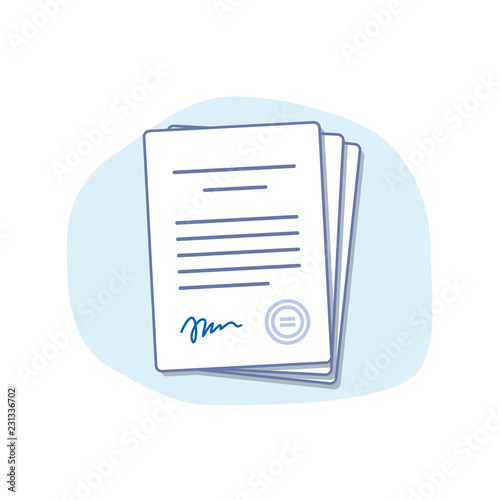 Office documents isolated. Financial papers. Stack of paperwork. Important papers. Business writing blank. Documentation vector.
