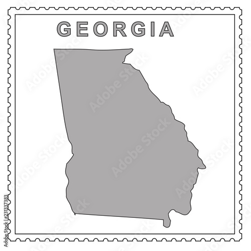state map on the postage stamp vector