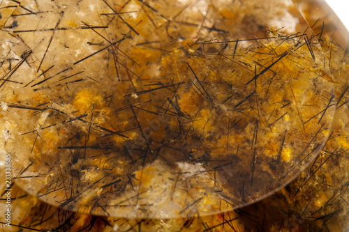 Macro mineral stone Quartz aquarium on a white background