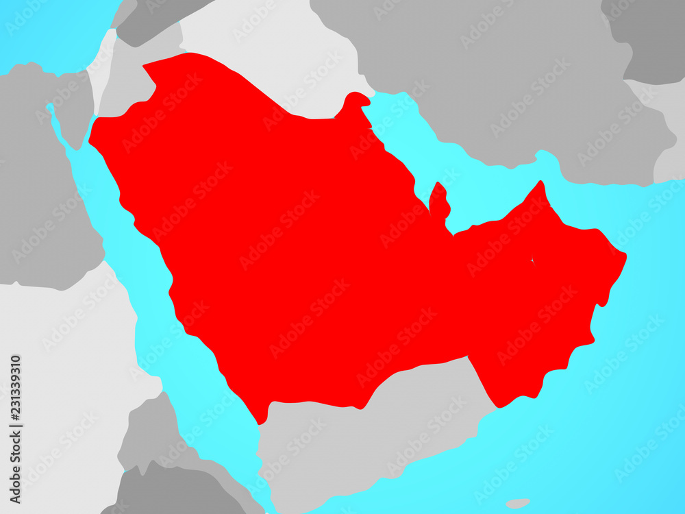 Fototapeta premium CCASG countries on blue political globe.