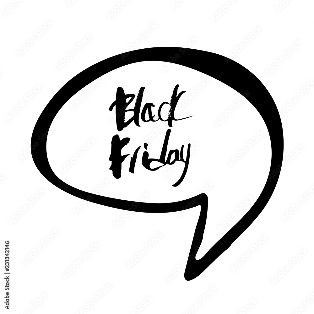 Obraz premium Black Friday vector text with decoration.