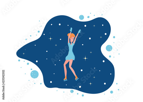 Figure skating concept. Vector illustration.