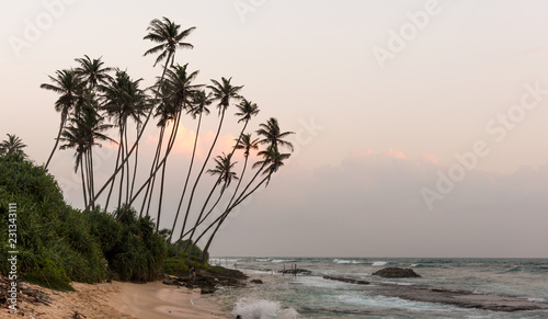 sunset on the coast of the Indian Ocean