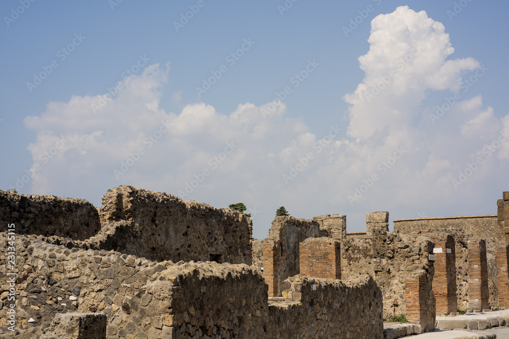 The ruins of the city of Pompeii. Italy