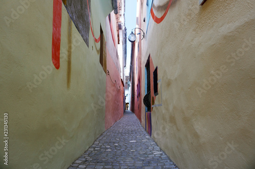One of the narrowest streets of Europe, Strada Sforii. Brasov, Romania.