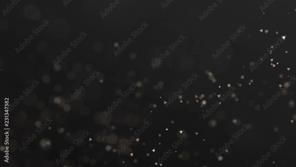 Abstract 3d rendering of flying particles with bokeh effect. Modern cgi background animation. Motion design, 4k video