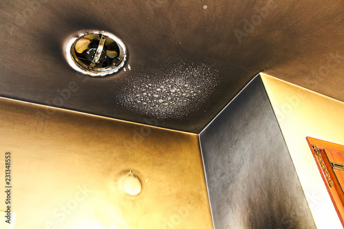 Bubbled and smoked up ceiling after a kitchen fire