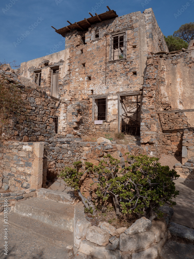 Abandoned buildings on Spinalonga Island, Crete