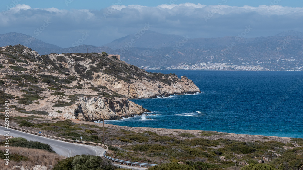 Distant view of Agios Nikolaos, NE Crete