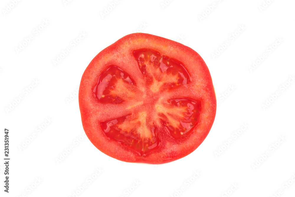 slice of tomato isolated on white background slice of tomato isolated on white background
