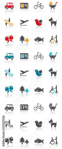 Mode of transportation set icon