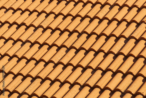 Red tiles roof texture architecture background,