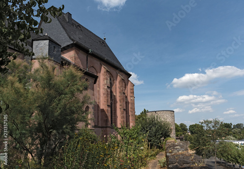 public garden of the justinuskirche, )margarethenkirche) in hoechst, frankfurt am main, germany photo