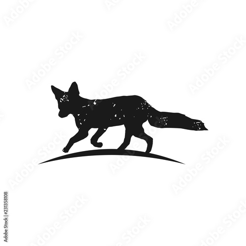 Rustic Fox logo inspiration, Fox silhouette vector © IvanDbajo