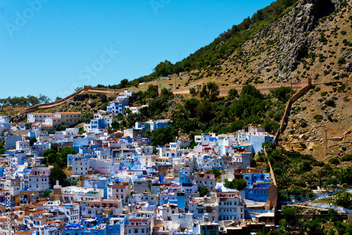 cityscape of famous blue town chefchaouen in rif mountains, morocco © Nikolai Link