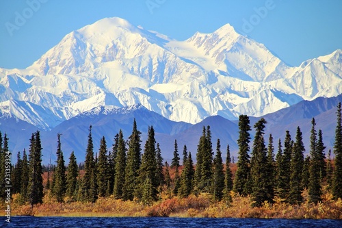Denali in Alaska, is the highest mountain peak in North America. photo