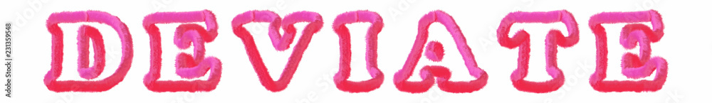 Deviate - clear pink text written on white background Deviate - clear pink text written on white background