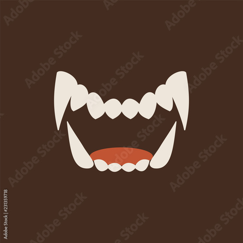 White Fang icon isolated on neutral background.