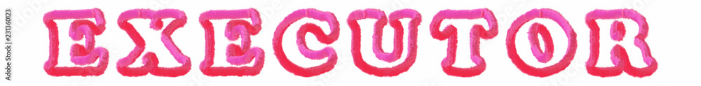 Executor - clear pink text written on white background Executor - clear pink text written on white background